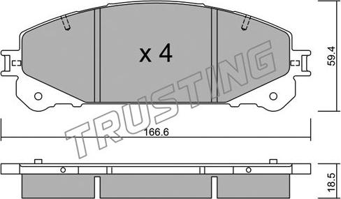 Trusting 954.1 - Kit pastiglie freno, Freno a disco autozon.pro