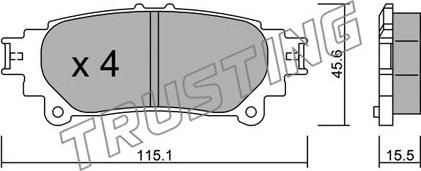 Trusting 955.0 - Kit pastiglie freno, Freno a disco autozon.pro