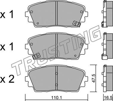 Trusting 957.0 - Kit pastiglie freno, Freno a disco autozon.pro