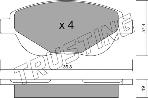 Trusting 964.0 - Kit pastiglie freno, Freno a disco autozon.pro