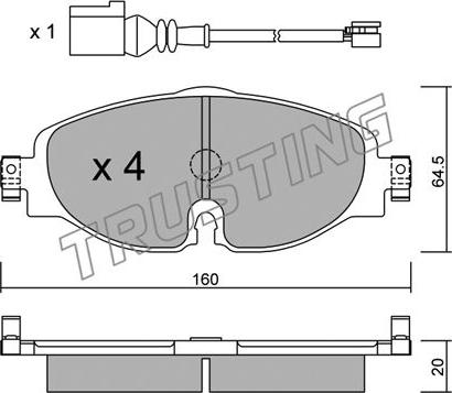 Trusting 966.0W - Kit pastiglie freno, Freno a disco autozon.pro