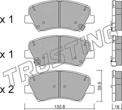 Trusting 960.0 - Kit pastiglie freno, Freno a disco autozon.pro