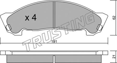 Trusting 988.0 - Kit pastiglie freno, Freno a disco autozon.pro