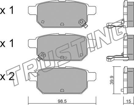 Trusting 933.0 - Kit pastiglie freno, Freno a disco autozon.pro