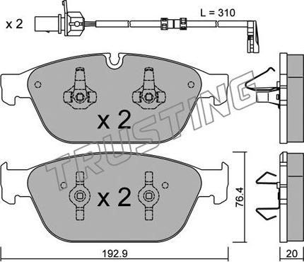 Trusting 970.0W - Kit pastiglie freno, Freno a disco autozon.pro