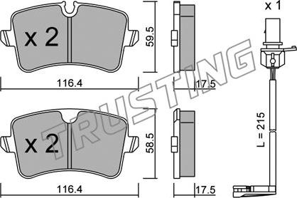 Trusting 971.0W - Kit pastiglie freno, Freno a disco autozon.pro