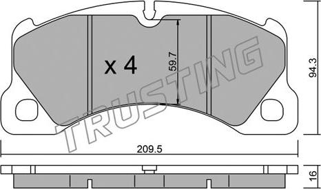 Trusting 973.0 - Kit pastiglie freno, Freno a disco autozon.pro