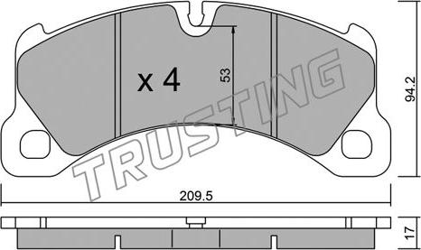 Trusting 972.0 - Kit pastiglie freno, Freno a disco autozon.pro