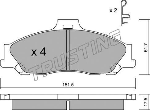 Trusting 495.0 - Kit pastiglie freno, Freno a disco autozon.pro