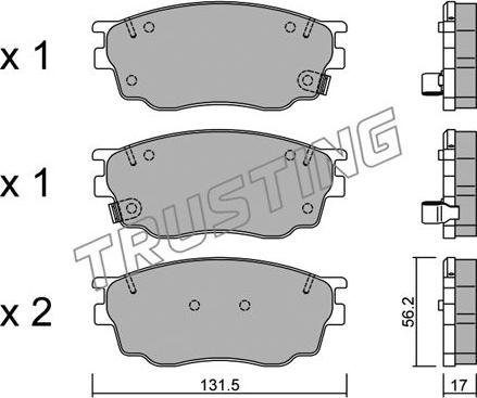 Trusting 491.0 - Kit pastiglie freno, Freno a disco autozon.pro