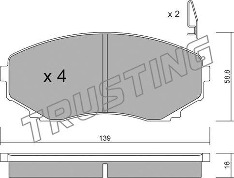 Trusting 493.0 - Kit pastiglie freno, Freno a disco autozon.pro