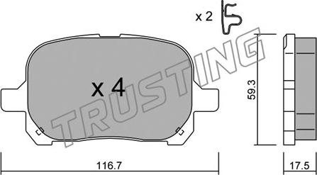 Trusting 444.0 - Kit pastiglie freno, Freno a disco autozon.pro