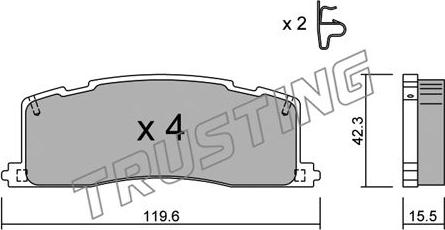 Trusting 441.0 - Kit pastiglie freno, Freno a disco autozon.pro