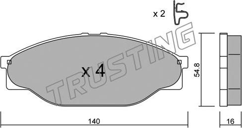 Trusting 448.0 - Kit pastiglie freno, Freno a disco autozon.pro