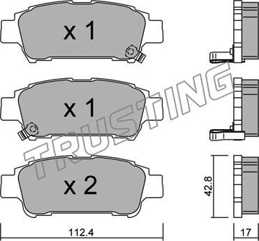 Trusting 443.0 - Kit pastiglie freno, Freno a disco autozon.pro