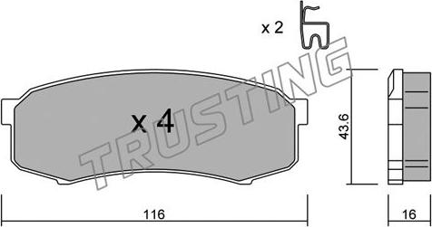 Trusting 447.0 - Kit pastiglie freno, Freno a disco autozon.pro