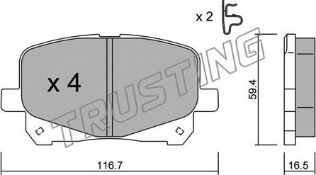 Trusting 459.0 - Kit pastiglie freno, Freno a disco autozon.pro