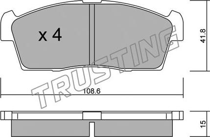 Trusting 455.0 - Kit pastiglie freno, Freno a disco autozon.pro