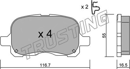 Trusting 458.0 - Kit pastiglie freno, Freno a disco autozon.pro