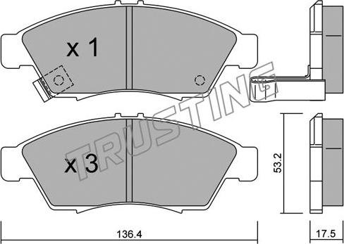 Trusting 453.0 - Kit pastiglie freno, Freno a disco autozon.pro