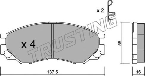 Trusting 416.0 - Kit pastiglie freno, Freno a disco autozon.pro