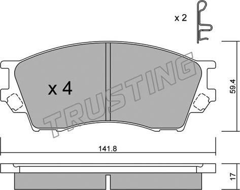 Trusting 489.0 - Kit pastiglie freno, Freno a disco autozon.pro