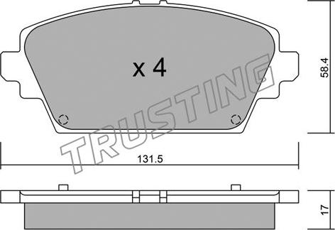 Trusting 480.0 - Kit pastiglie freno, Freno a disco autozon.pro