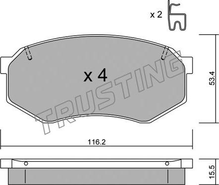 Trusting 487.0 - Kit pastiglie freno, Freno a disco autozon.pro