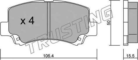 Trusting 434.0 - Kit pastiglie freno, Freno a disco autozon.pro