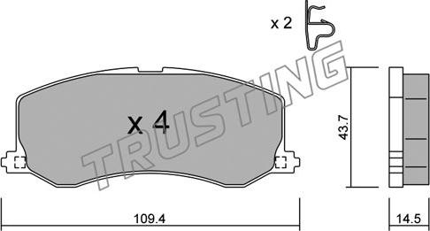 Trusting 432.0 - Kit pastiglie freno, Freno a disco autozon.pro