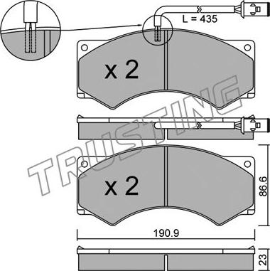 Trusting 595.1 - Kit pastiglie freno, Freno a disco autozon.pro