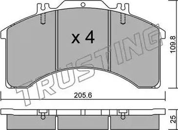 Trusting 596.0 - Kit pastiglie freno, Freno a disco autozon.pro