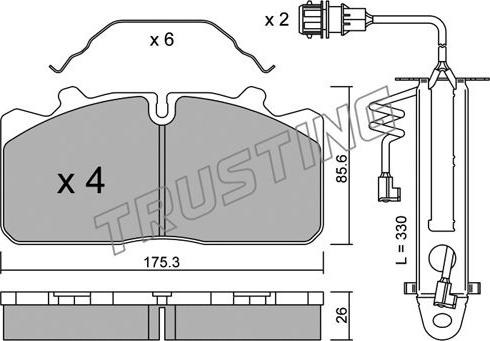 Trusting 598.3W - Kit pastiglie freno, Freno a disco autozon.pro