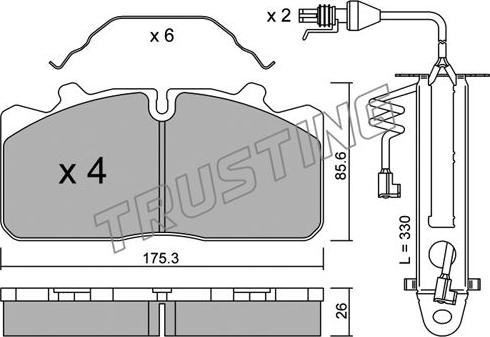 Trusting 598.2W - Kit pastiglie freno, Freno a disco autozon.pro