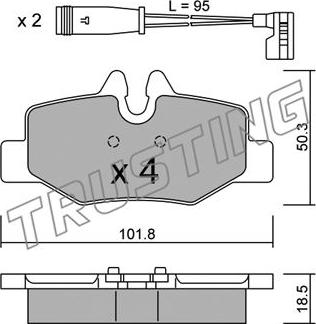 Trusting 592.0W - Kit pastiglie freno, Freno a disco autozon.pro