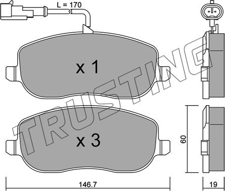 Trusting 546.1 - Kit pastiglie freno, Freno a disco autozon.pro