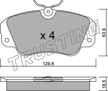 Trusting 554.0 - Kit pastiglie freno, Freno a disco autozon.pro