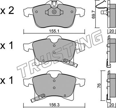 Trusting 555.0 - Kit pastiglie freno, Freno a disco autozon.pro