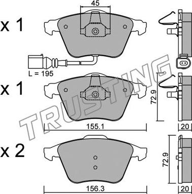 Trusting 565.4 - Kit pastiglie freno, Freno a disco autozon.pro