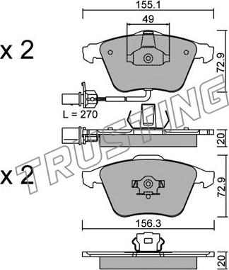 Trusting 565.1 - Kit pastiglie freno, Freno a disco autozon.pro