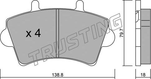 Trusting 561.0 - Kit pastiglie freno, Freno a disco autozon.pro