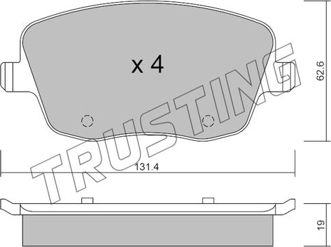 Trusting 563.0 - Kit pastiglie freno, Freno a disco autozon.pro