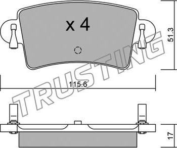 Trusting 562.0 - Kit pastiglie freno, Freno a disco autozon.pro