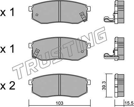 Trusting 530.0 - Kit pastiglie freno, Freno a disco autozon.pro