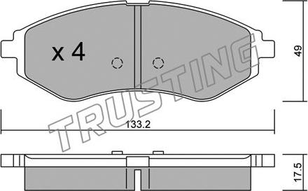 Trusting 524.0 - Kit pastiglie freno, Freno a disco autozon.pro