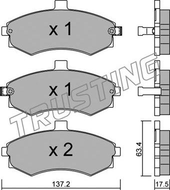 Trusting 520.0 - Kit pastiglie freno, Freno a disco autozon.pro