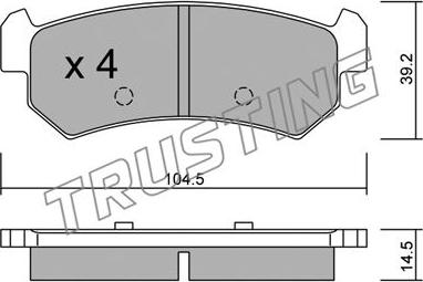 Trusting 527.0 - Kit pastiglie freno, Freno a disco autozon.pro