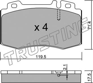 Trusting 579.0 - Kit pastiglie freno, Freno a disco autozon.pro