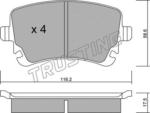 Trusting 570.2 - Kit pastiglie freno, Freno a disco autozon.pro