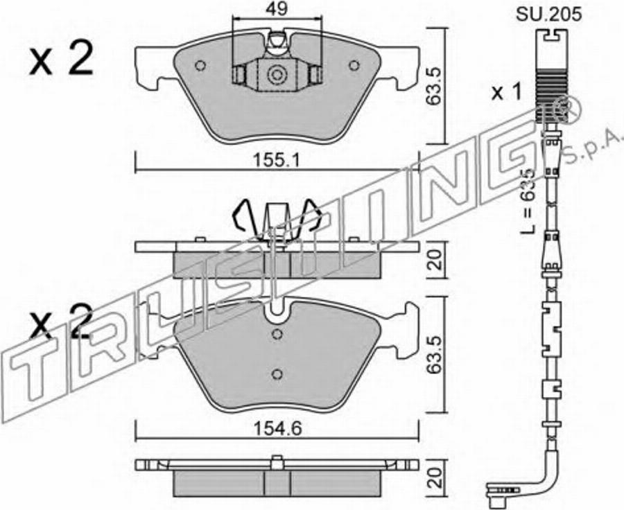 Trusting 573.5W - Kit pastiglie freno, Freno a disco autozon.pro